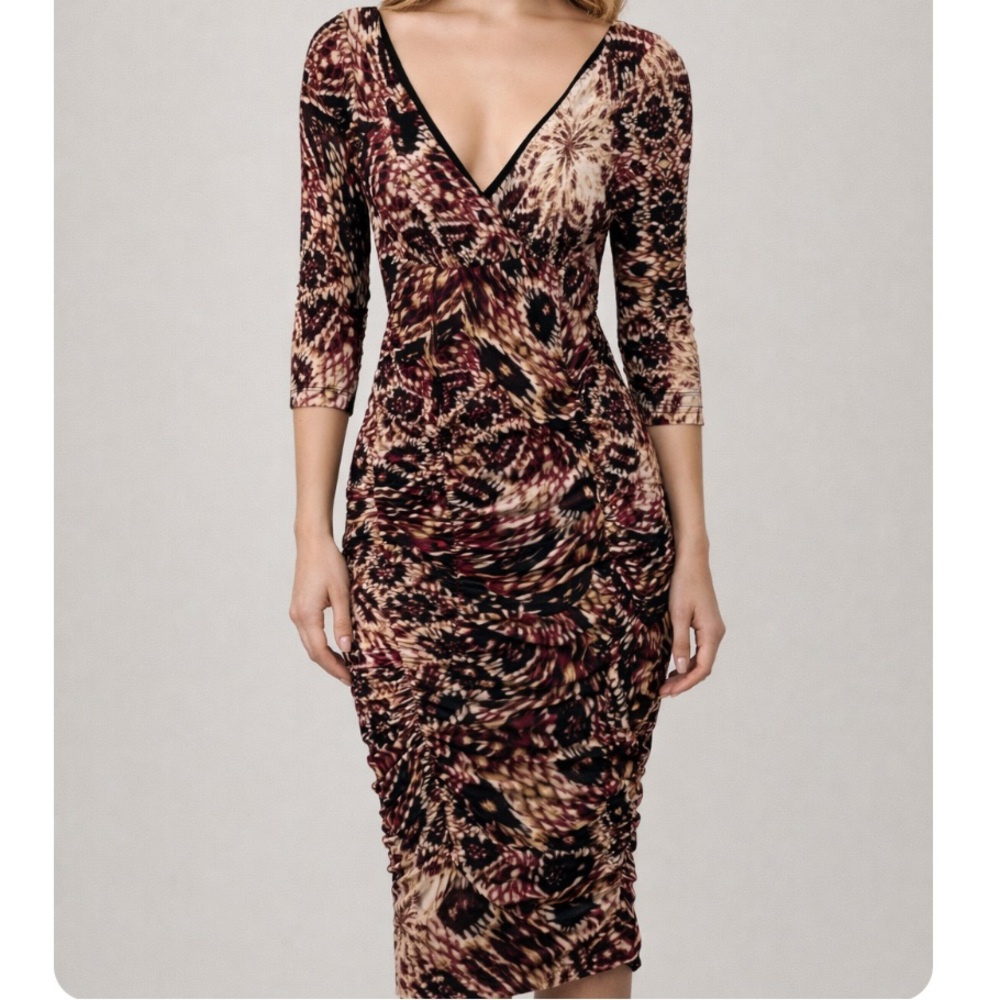 Boston Proper Ruched Midi Dress Size 2 NWT